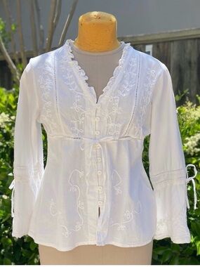 American South Side White Cotton Shirt